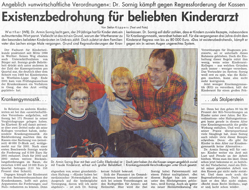 Pressebericht - Gemeinschaftspraxis für Kinderheilkunde & Jugendmedizin in 33824 Werther