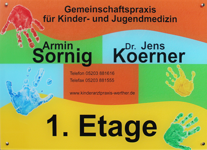 Praxisschild - Gemeinschaftspraxis für Kinderheilkunde & Jugendmedizin in 33824 Werther